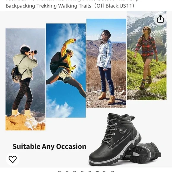 Waterproof hiking boots. Worn twice. - Picture 4 of 10